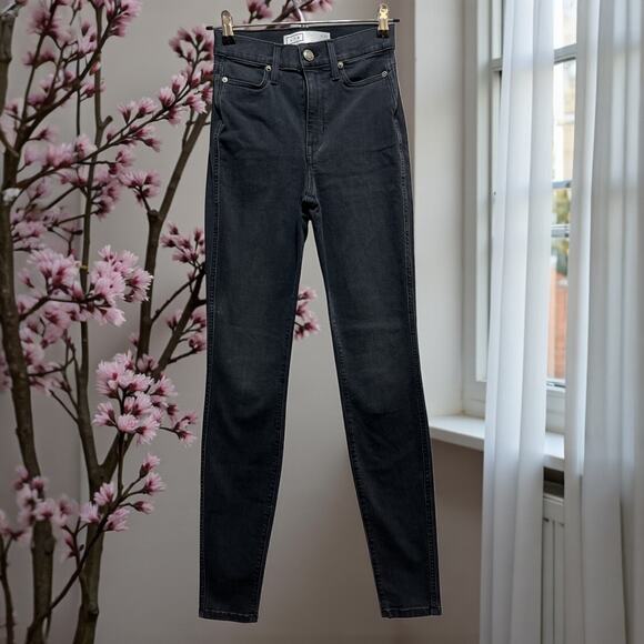 AYR Women’s Skinny Jeans Black Denim Size 25x32 Mid Rise Stretch - Picture 2 of 10